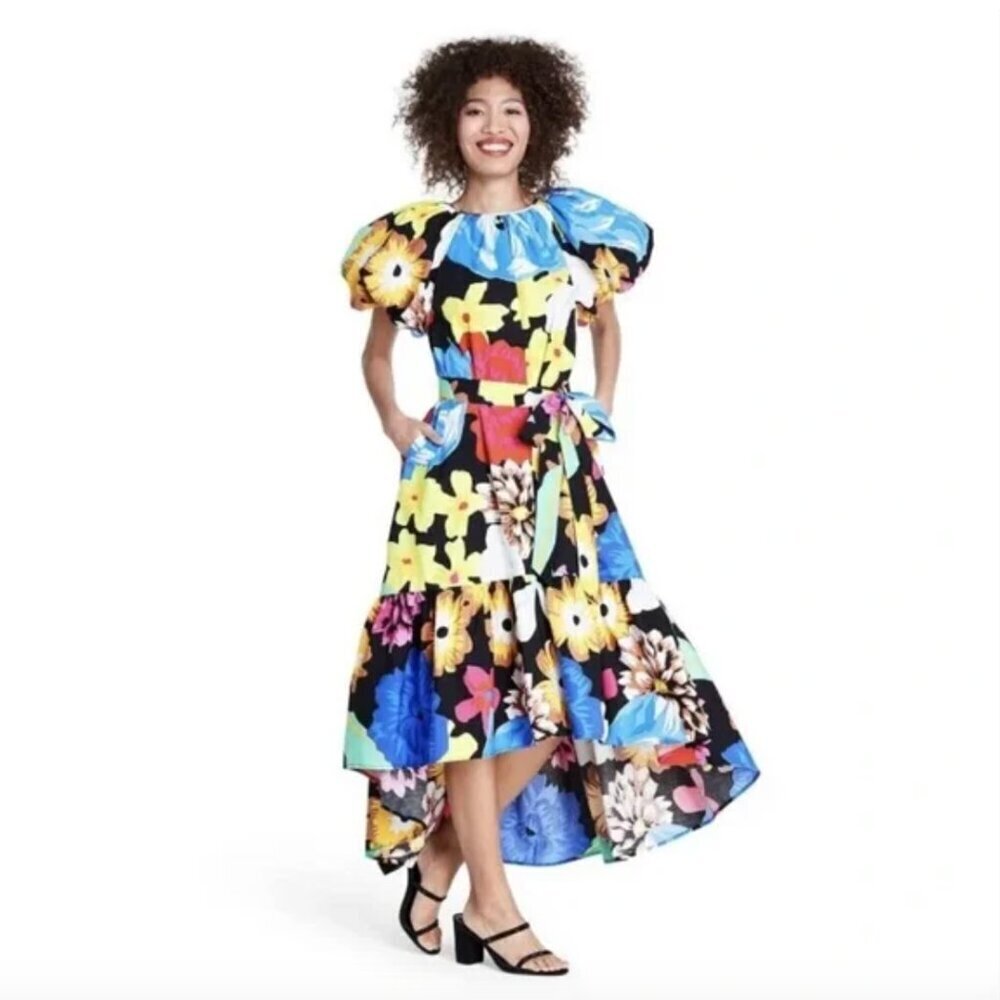 NWT Christopher John Rogers for Target Floral Puff Sleeve High-Low Dress